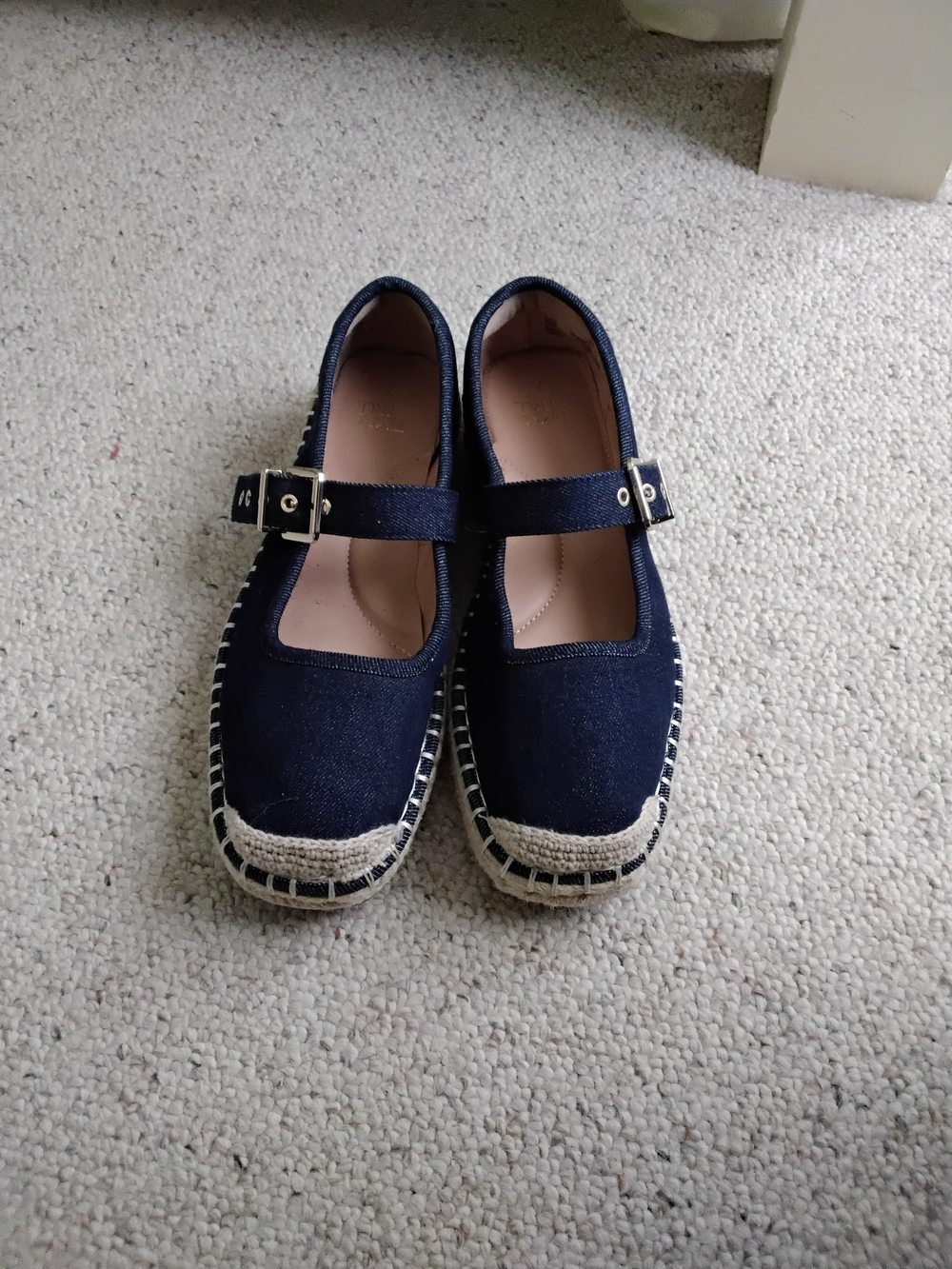Time and Tru Navy Canvas Mary Jane Espadrilles